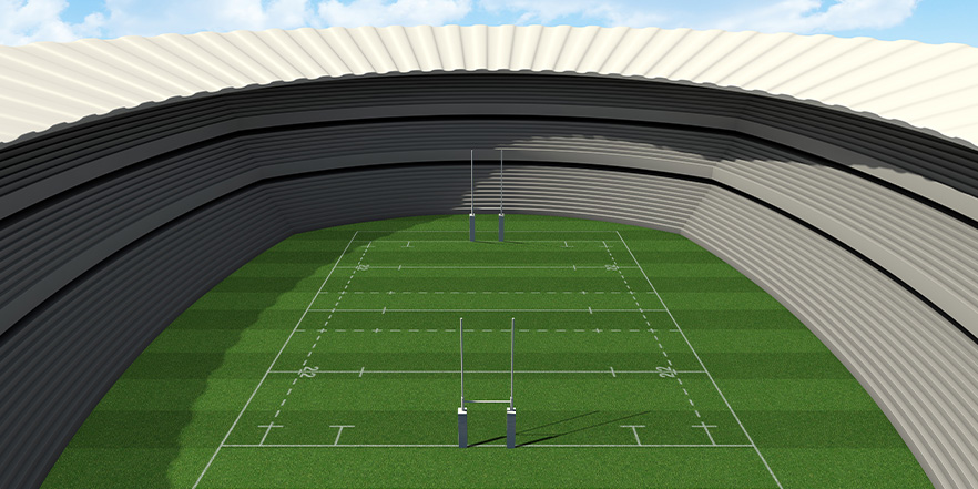 construction d'un terrain de rugby